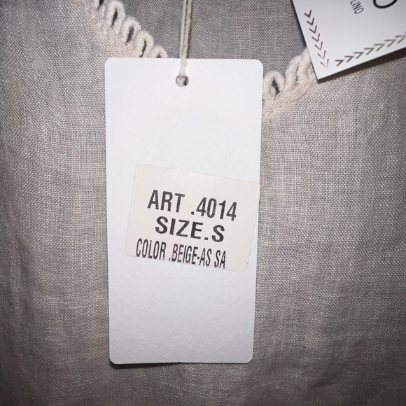 NWT Valentina Naldi Italian Linen Made in Italy Midi Dress Crochet Small - Picture 6 of 7